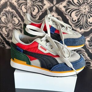 Puma Kids Red and Blue Sneakers